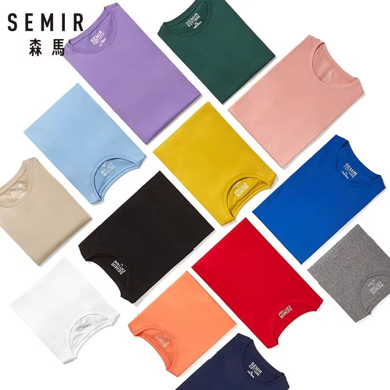 Summer Cotton T Shirts Men 2024 Simple O Neck Stretch Solid New Tops Clothing Casual Tshirt Man Streetwear Cool Tee Shirts