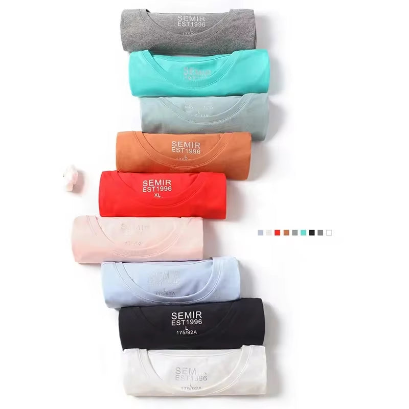 Summer Cotton T Shirts Men 2024 Simple O Neck Stretch Solid New Tops Clothing Casual Tshirt Man Streetwear Cool Tee Shirts