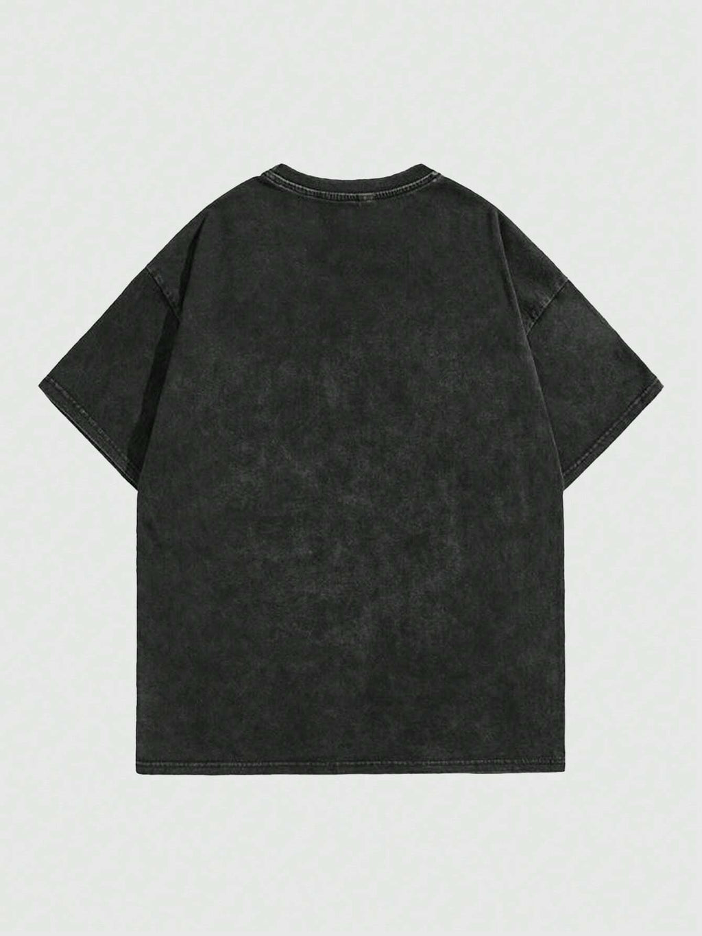 ROMWE MEN Street Life Men'S Flame Skull Print Vintage Washed Distressed T-Shirt, Summer