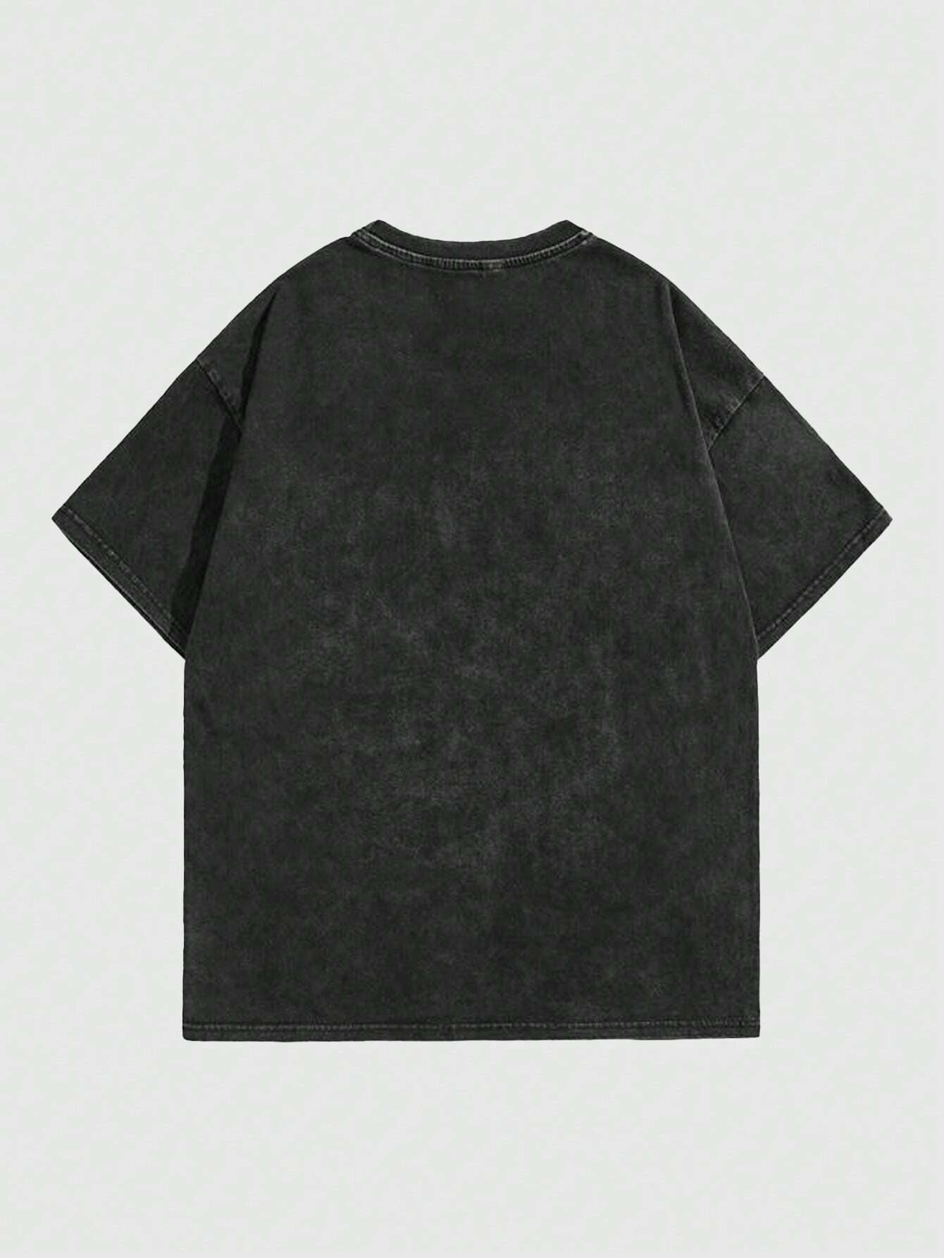 ROMWE MEN Street Life Men'S Flame Skull Print Vintage Washed Distressed T-Shirt, Summer